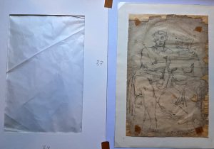 Stefania Zeppieri | Conservation and Restoration of Library Assets, Works of Art on Paper and Related Artifacts | Restoration of De Chirico drawing De Chirico Foundation