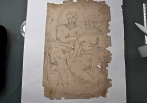 Stefania Zeppieri | Conservation and Restoration of Library Assets, Works of Art on Paper and Related Artifacts | Restoration of De Chirico drawing De Chirico Foundation