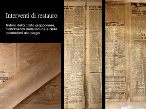 Stefania Zeppieri | Conservation and Restoration of Library Assets, Works of Art on Paper and Related Artifacts | Restoration of historical newspapers Gramsci Foundation