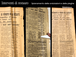 Stefania Zeppieri | Conservation and Restoration of Library Assets, Works of Art on Paper and Related Artifacts | Restoration of historical newspapers Gramsci Foundation